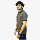 Men's Charcoal Grey Polo T-Shirt with Black Collar | Premium Cotton Regular Fit